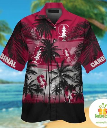 Stanford Cardinal Tropical Hawaiian Shirt Short Sleeve Button Up Shirts