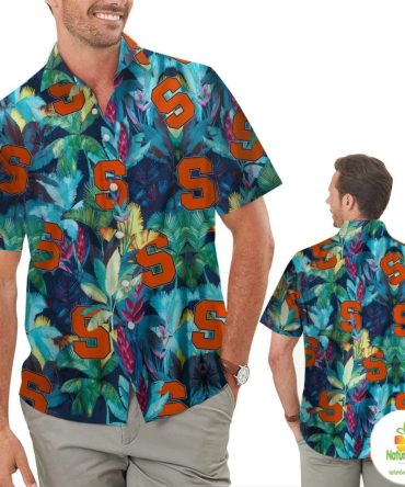 Syracuse Orange Hawaiian Shirt Floral Tropical Short Sleeve For Men Women