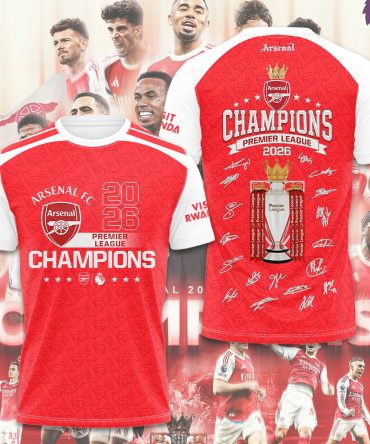 Arsenal Fc Premier League Champions 25/26 3D Shirt Hoodie Apparel