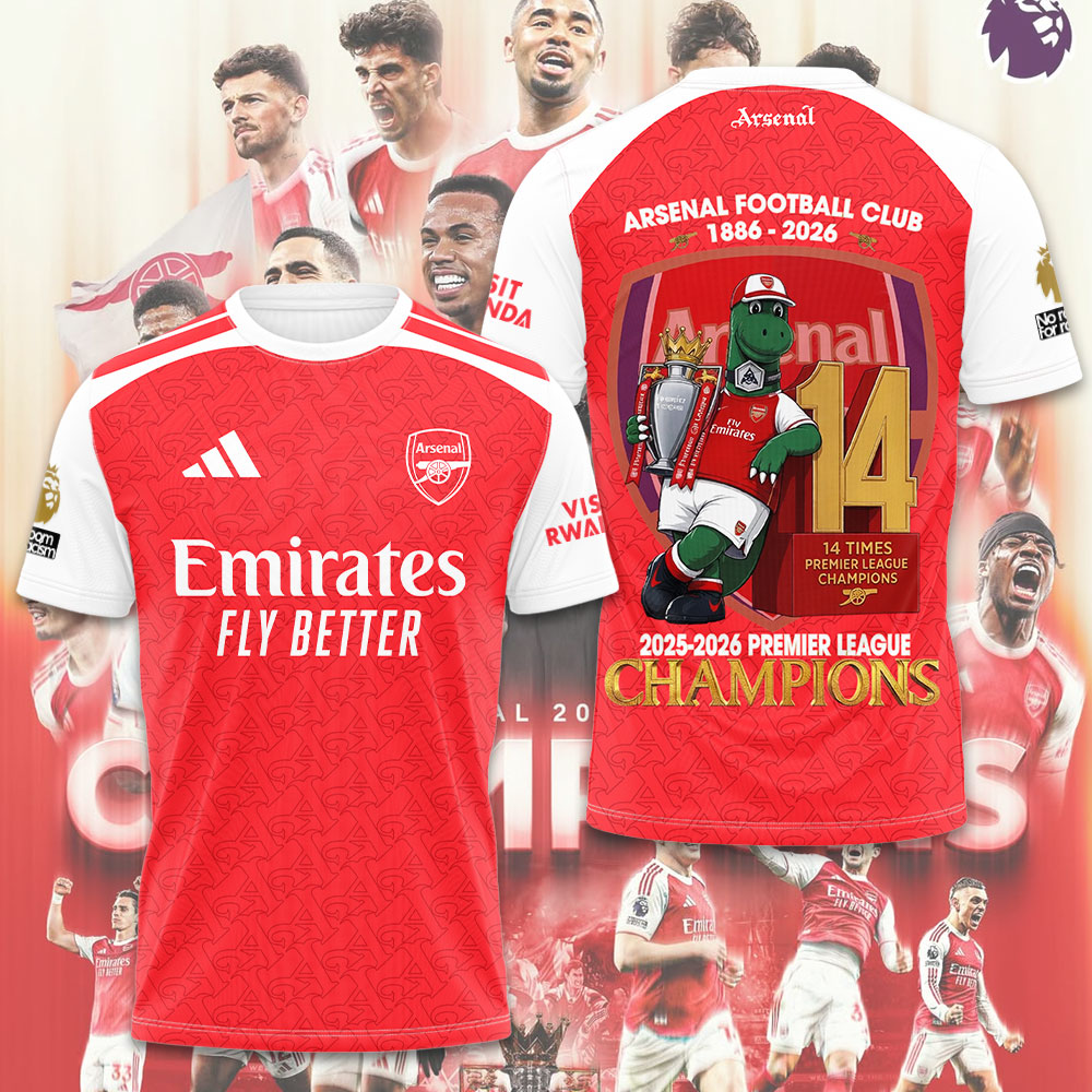 Arsenal Fc Premier League Champions 25/26 3D Shirt Hoodie Apparel