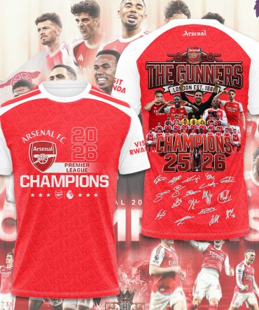 Arsenal Fc Premier League Champions 25/26 3D Apparel