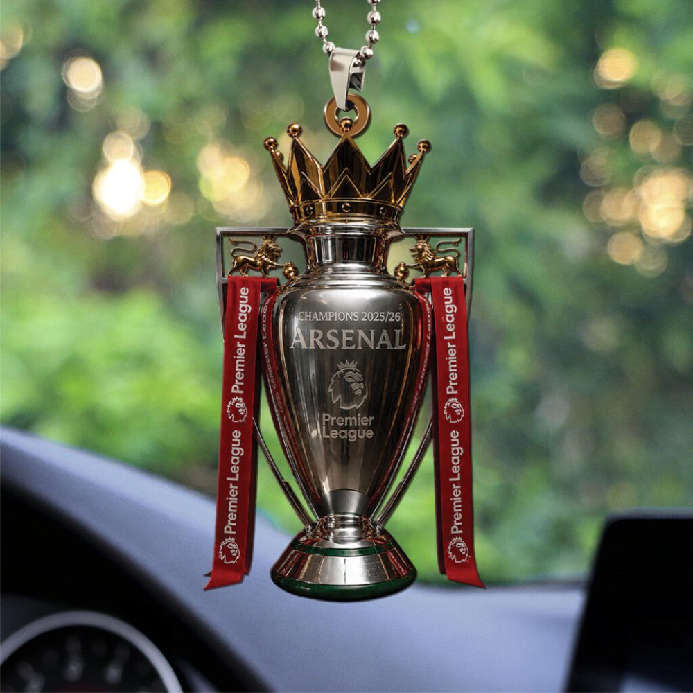 Arsenal Fc Premier League Champions 25/26 Custom Shape Acrylic Car Ornament