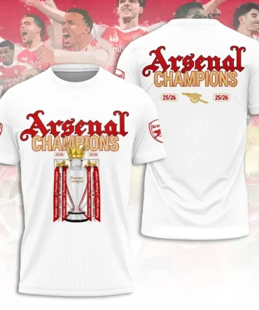 Arsenal Fc Premier League Champions 25/26 3D Shirt Hoodie Apparel