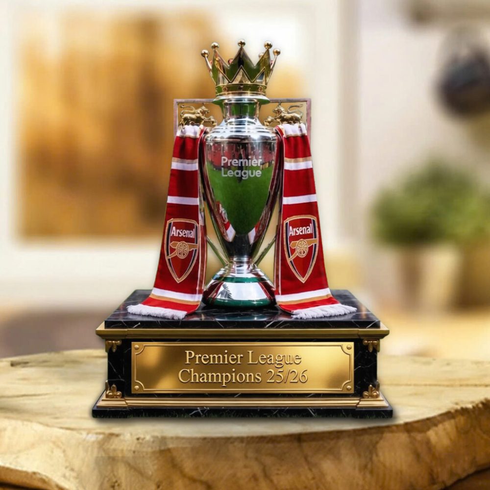 Arsenal Fc Premier League Champions 25/26 Custom Shape Acrylic Plaque