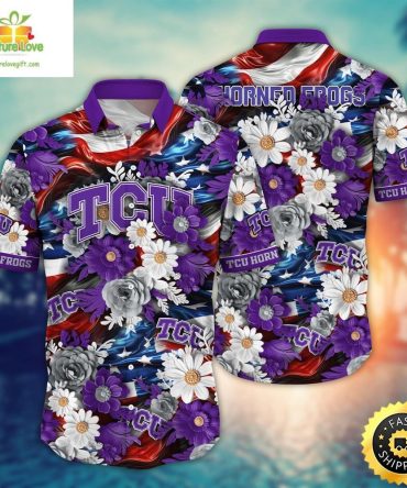 Tcu Horned Frogs Ncaa Hawaii Shirt Independence Day Large
