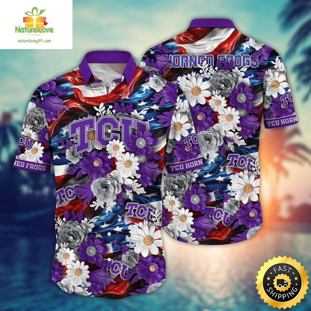 Tcu Horned Frogs Ncaa Hawaii Shirt Independence Day Large