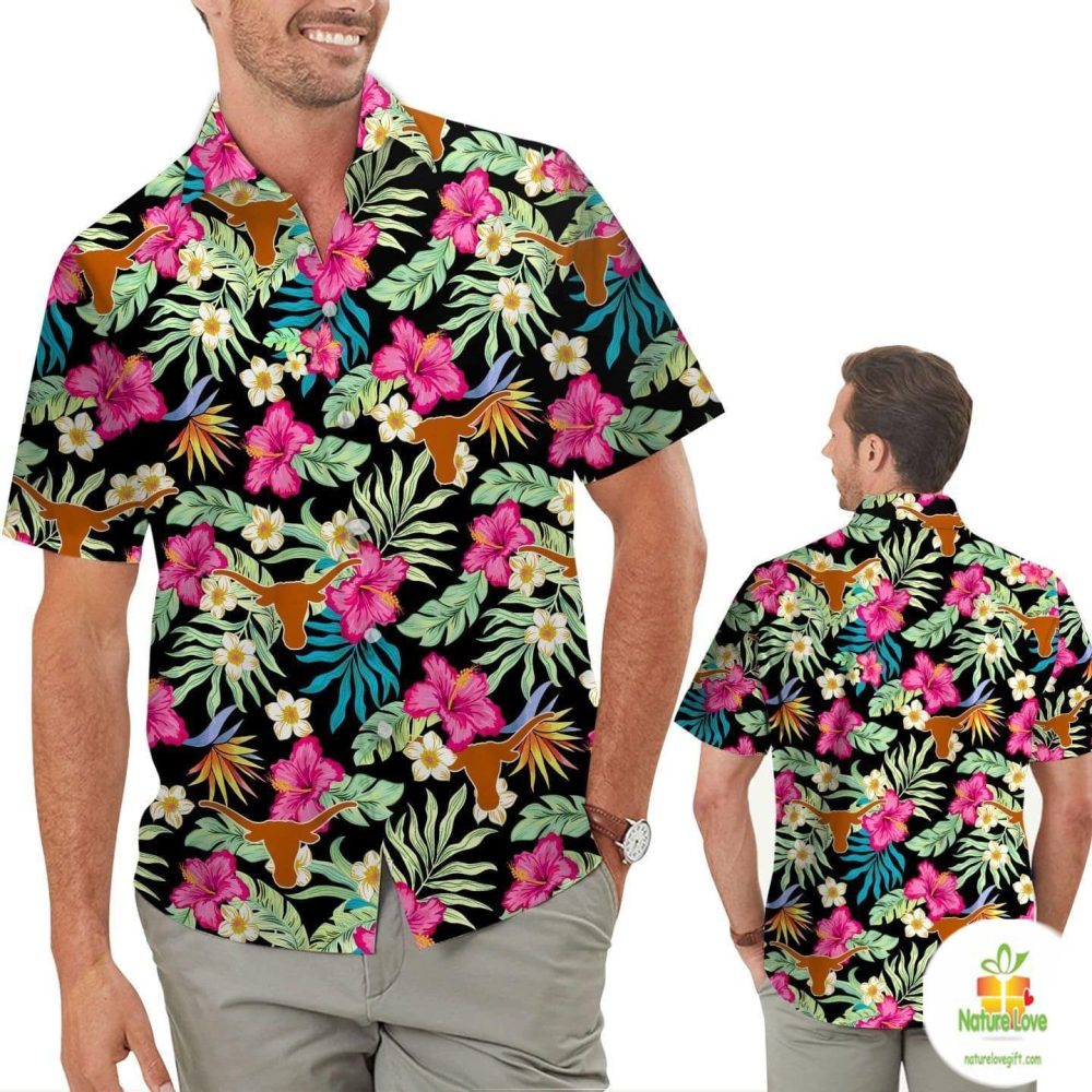 Texas Longhorns Hawaiian Shirt Hibiscus Aloha Style Shirts