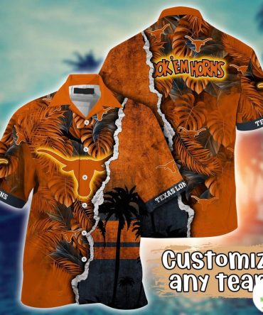 Texas Longhorns Hawaiian Shirt Ncaa Custom Aloha Summer Shirt