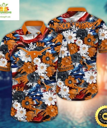 Texas Longhorns Ncaa Hawaii Shirt Independence Day