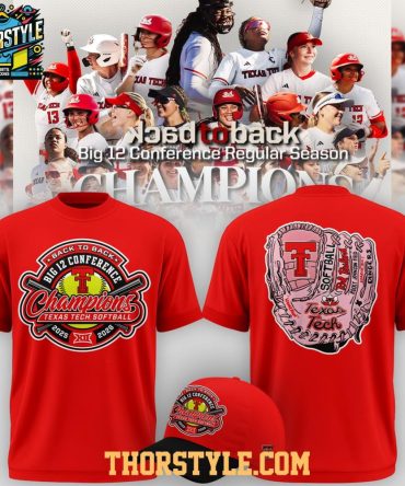 Texas Tech Red Raiders 2026 Softball Big12 Back2Back Champions Hoodie