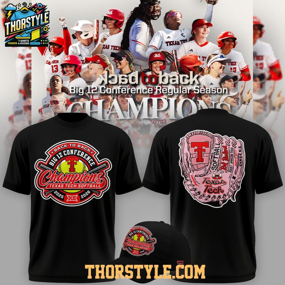 Texas Tech Red Raiders 2026 Softball Big12 Back2Back Champions Hoodie - Image 2