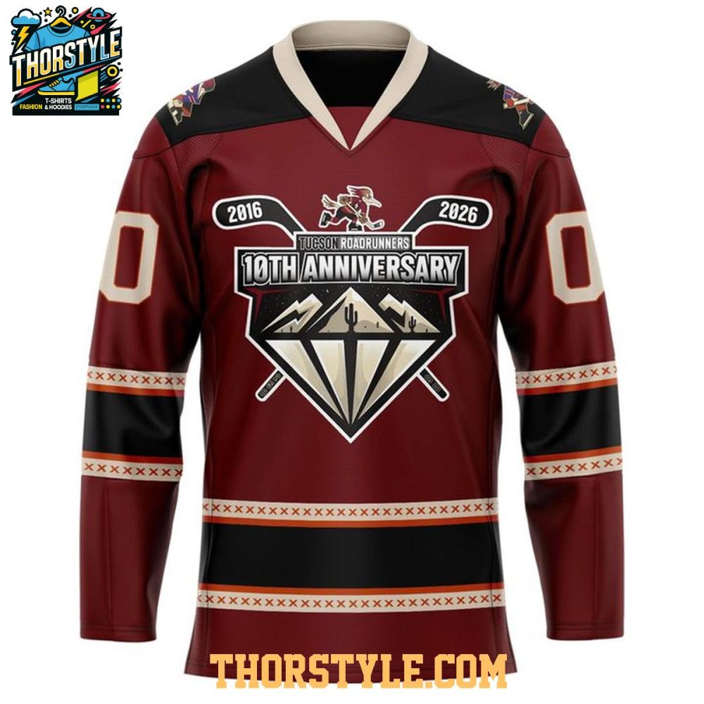 Tucson Roadrunners 10Th Anniversary 2016-2026 Personalized Hockey Jersey - Image 2