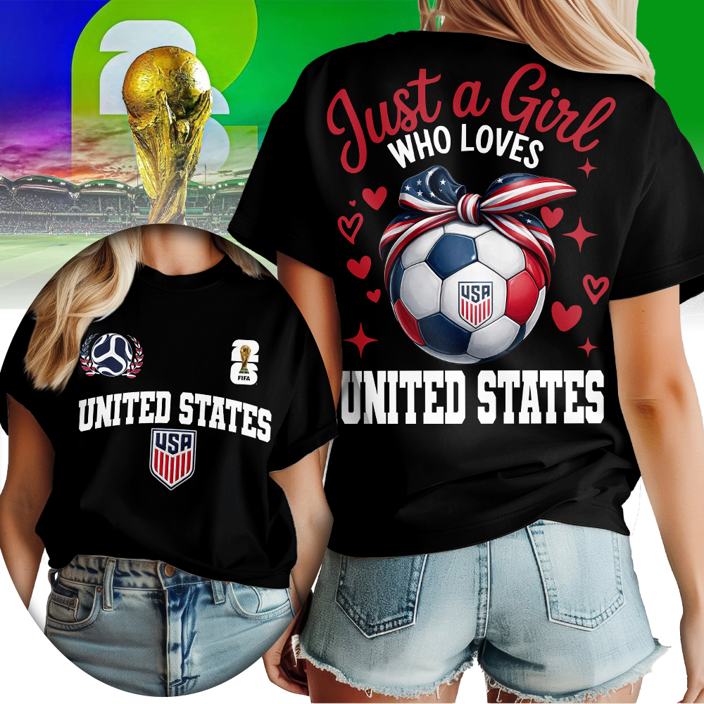 United States , Premium Wc26 Just A Girl Who Loves Soccer Shirt