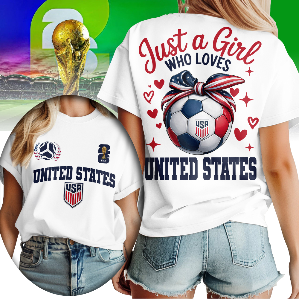 United States , Premium Wc26 Just A Girl Who Loves Soccer Shirt