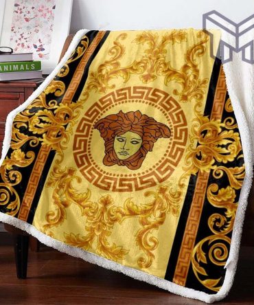Versace Fashion Luxury Brand Premium Blanket Fleece Living Room Luxury Blanket For Home