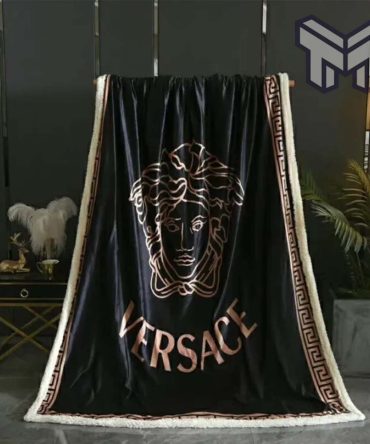 Versace Bronze Medusa Luxury Brand Premium Quilt Blanket Fleece Hot 2023 For Home Decor