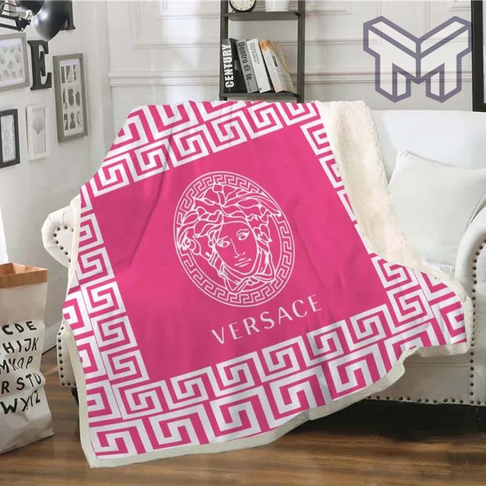 Versace Pinky Fashion Luxury Brand Fleece Blanket Comfortable Blanket