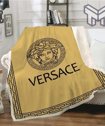 Versace Yellow Fashion Luxury Brand Fleece Blanket Comfortable Blanket Fleece