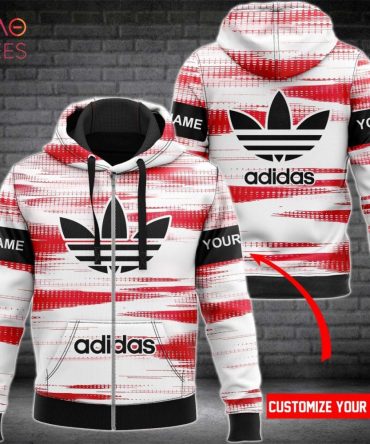 Adidas Red White Black Luxury Brand Hoodie Limited Edition