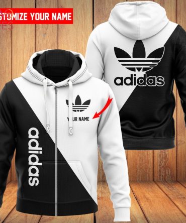 Adidas Black Mix White Luxury Brand Hoodie Limited Edition