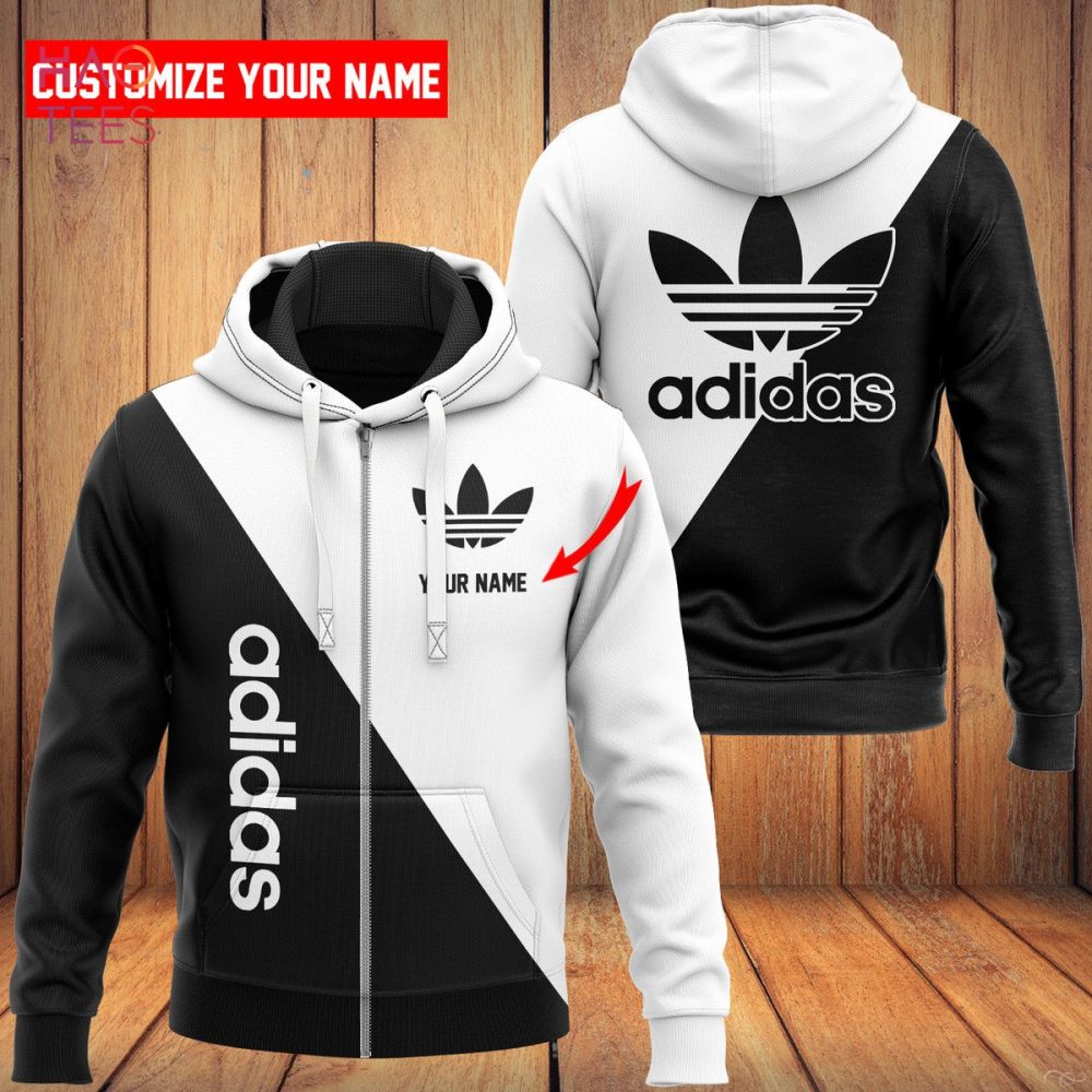 Adidas Black Mix White Luxury Brand Hoodie Limited Edition