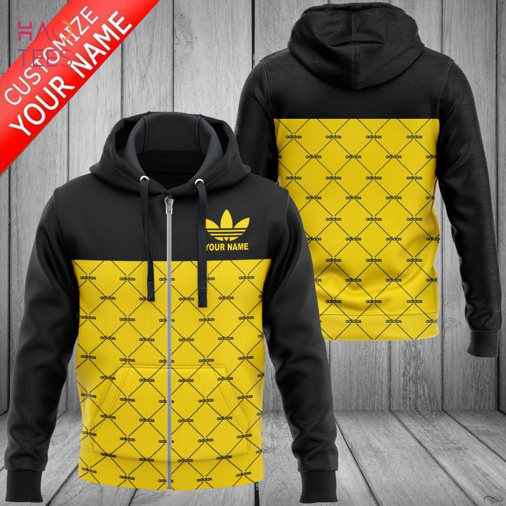 Adidas Black Mix Gold Luxury Hoodie Limited Edition
