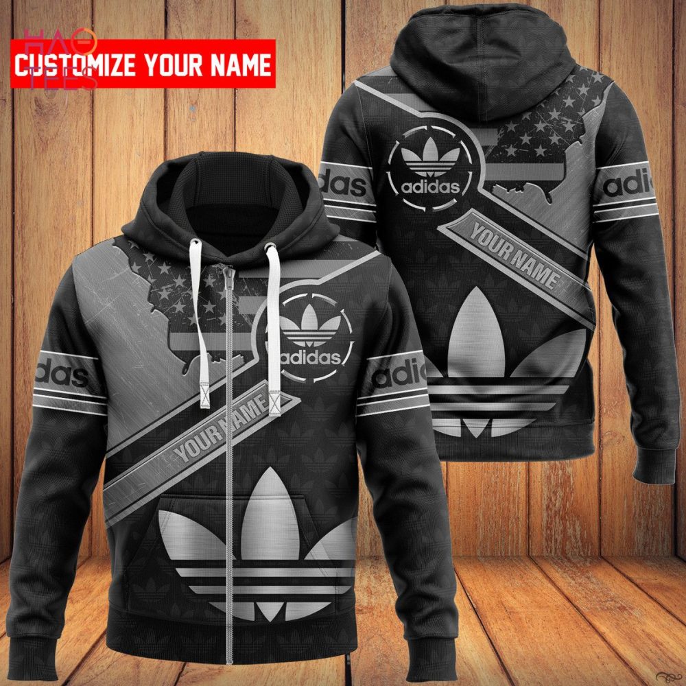 Adidas Grey Mix Black Luxury Hoodie Limited Edition