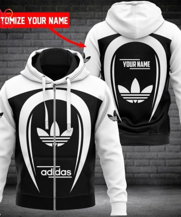 Adidas White Logo Basic Pattern Luxury Hoodie Limited Edition