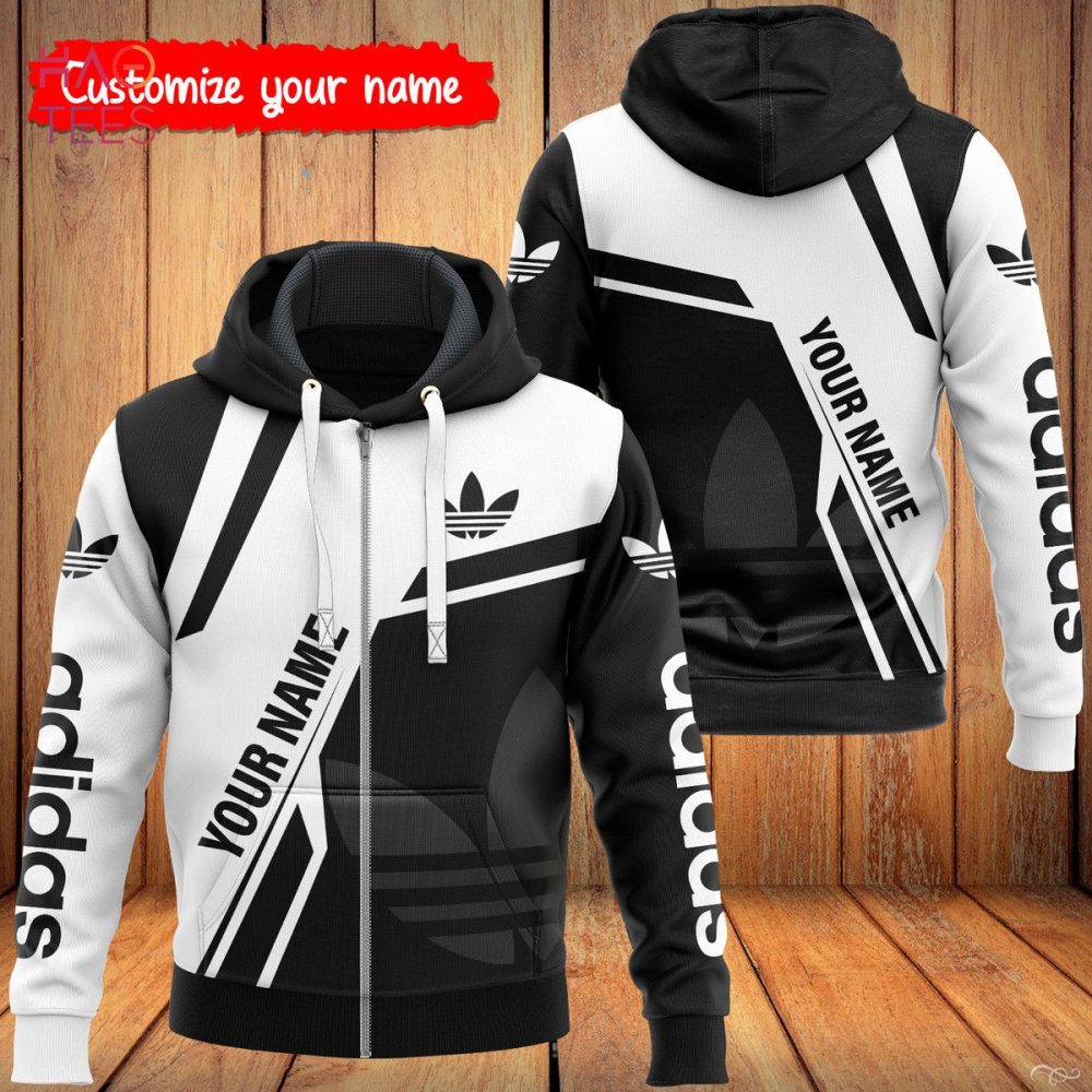Adidas Black Mix White Luxury Hoodie Limited Edition