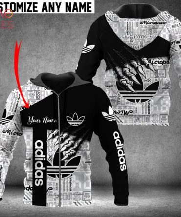 Adidas Full Printing Dark Color Luxury 3D Hoodie Limited Edition