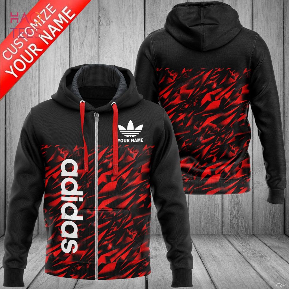Adidas Red Mix Black Luxury Hoodie Limited Edition