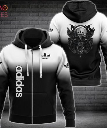 Adidas Ombre Black White Luxury Hoodie Limited Edition