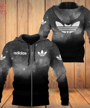 Adidas Ombre Black Grey Luxury Hoodie Limited Edition