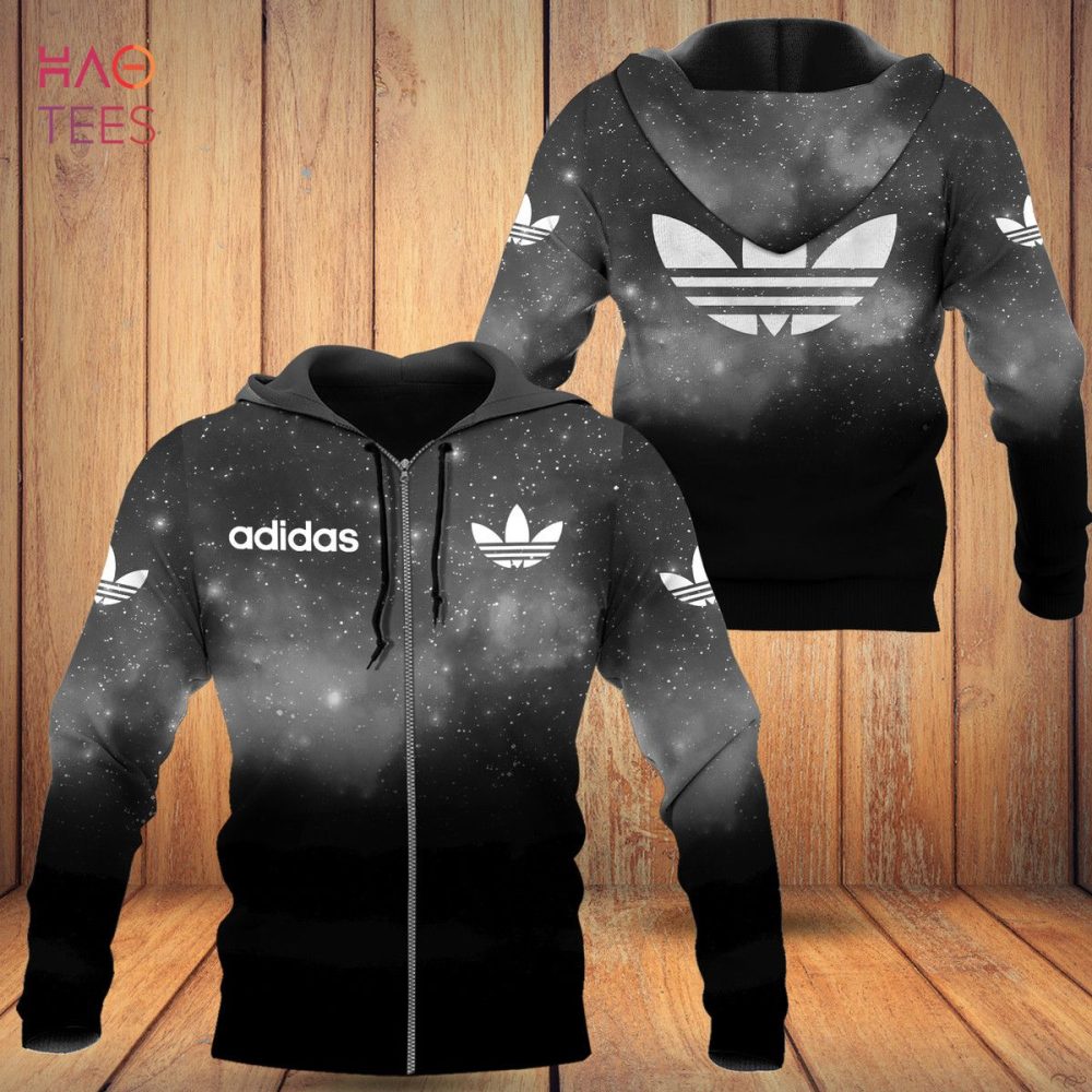Adidas Ombre Black Grey Luxury Hoodie Limited Edition