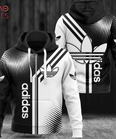 Adidas Round Pattern Luxury Brand 3D Hoodie Limited Edition