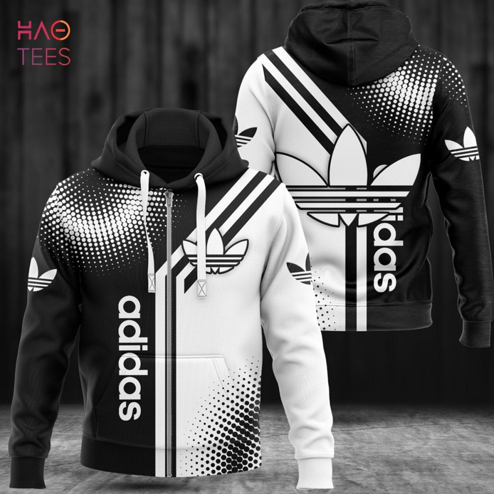 Adidas Round Pattern Luxury Brand 3D Hoodie Limited Edition