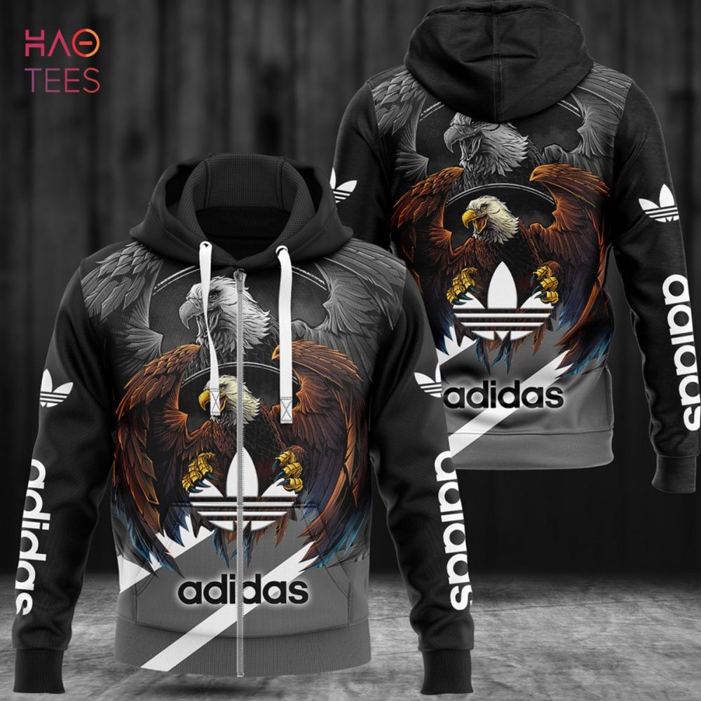 Eagle Pattern Adidas Luxury Brand 3D Hoodie Pod Design