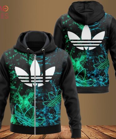 Adidas Tie Dye Green Black Blue Luxury Brand 3D Hoodie Limited Edition