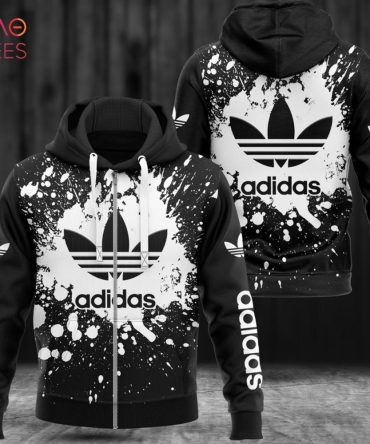 Adidas Luxury Brand White Paint Flakes 3D Hoodie Limited Edition