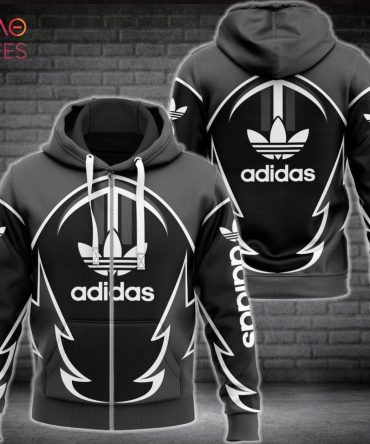 Adidas Luxury Brand Full Printing Black 3D Hoodie Limited Edition