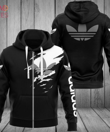 Adidas Grey Logo Luxury Brand Hoodie Limited Edition