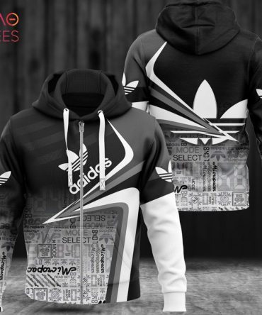 Adidas Ombre Black Grey Luxury Hoodie Limited Edition