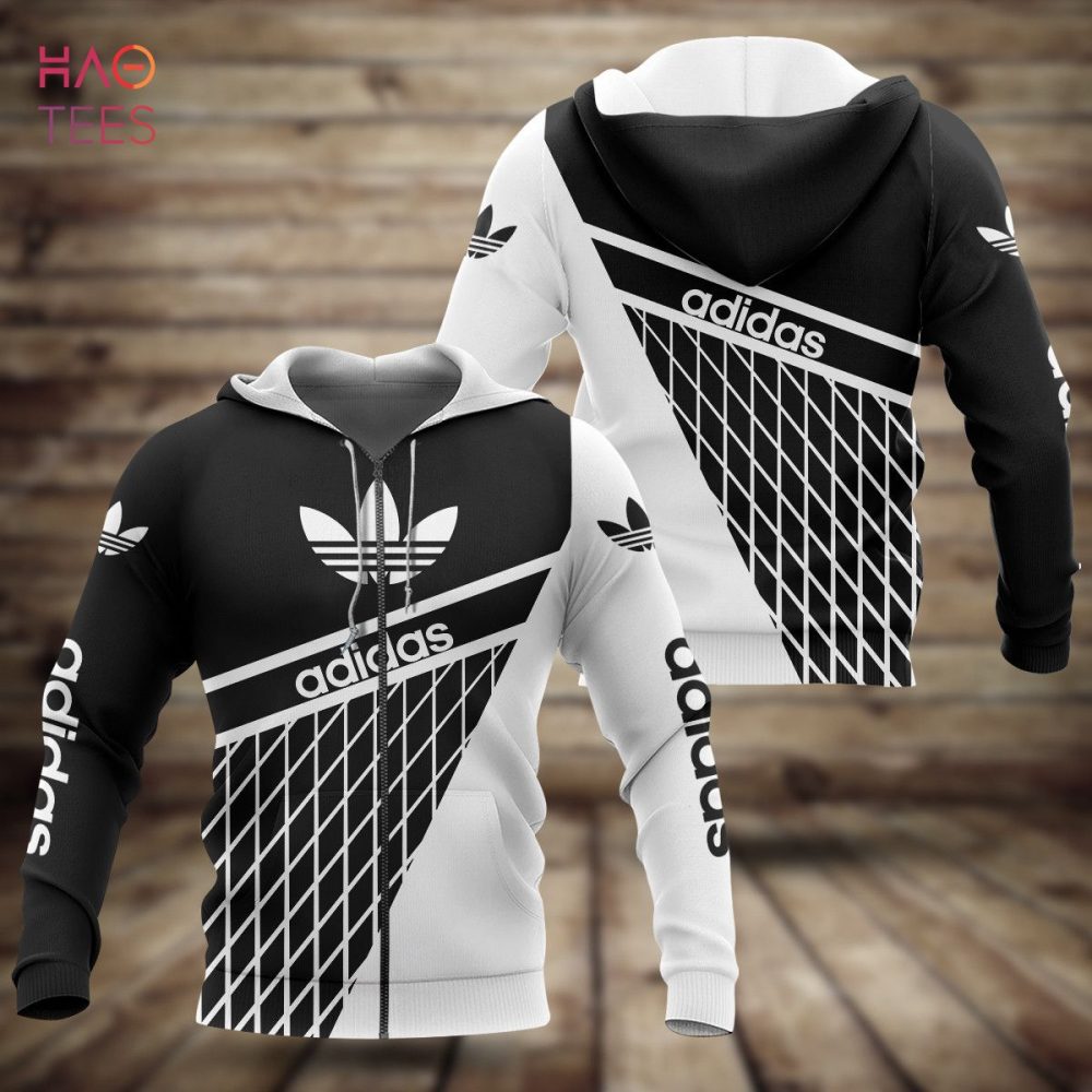 Adidas White Stripe Luxury Hoodie Limited Edition