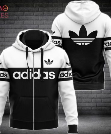 Adidas Black Mix White Luxury Hoodie Limited Edition