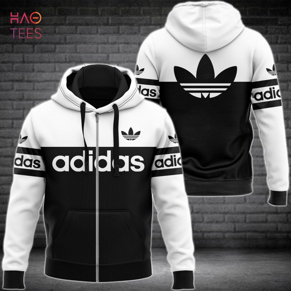 Adidas Black Mix White Luxury Hoodie Limited Edition
