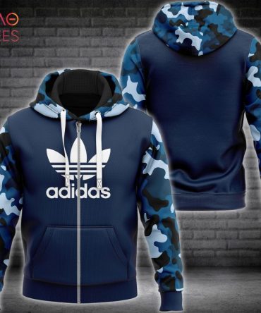 Adidas Blue Army Camouflage Luxury Hoodie Limited Edition