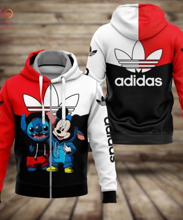 Adidas Red White Black Luxury 3D Hoodie Limited Edition
