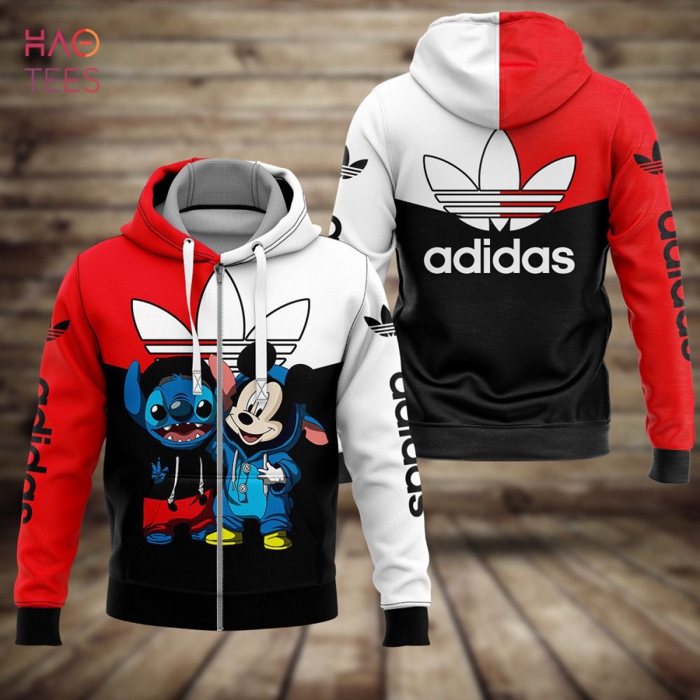Adidas Red White Black Luxury 3D Hoodie Limited Edition