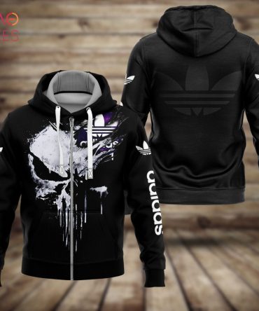 Adidas Black Mix White Paint Flakes 3D Hoodie Luxury Brand Limited Edition