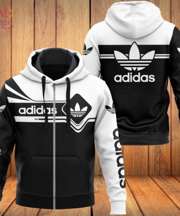 Adidas Basic Color Black White Luxury Hoodie Limited Edition